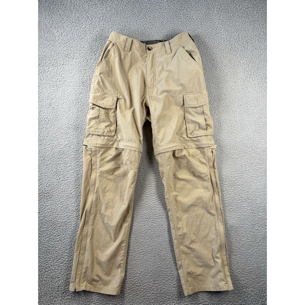 Rei Convertible Pants Size M‎ 32L Khaki Cargo Zip-Off  Hiking Outdoor Stretch